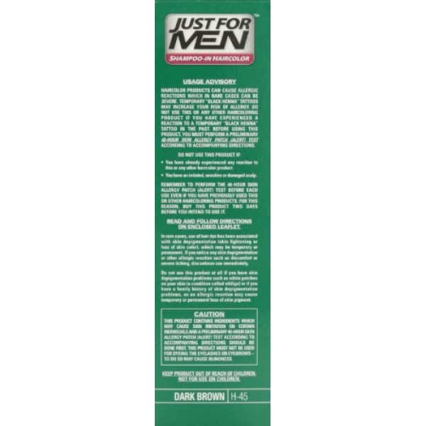Just For Men Original Formula Mens Hair Color, Dark Brown Pack o...