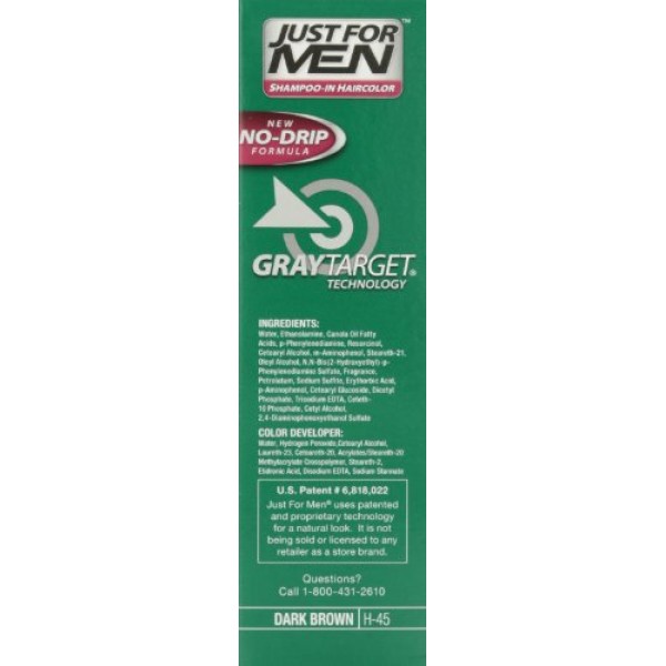 Just For Men Original Formula Mens Hair Color, Dark Brown Pack o...