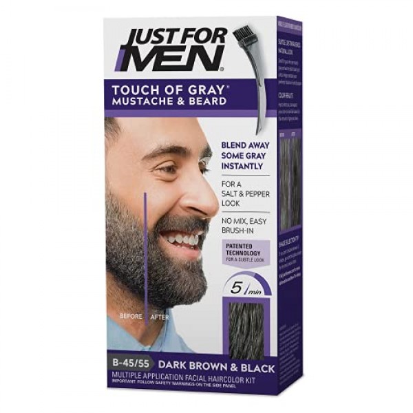 Just For Men Touch of Gray Mustache & Beard, Beard Coloring for Gr...
