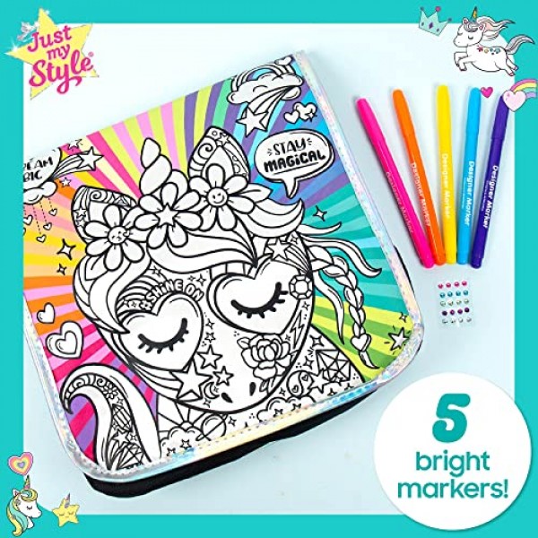 Just My Style Color Your Own Unicorn, Personalized Doodle Messenge...