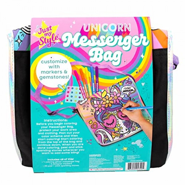 Just My Style Color Your Own Unicorn, Personalized Doodle Messenge...