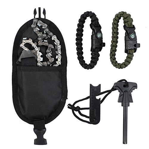 Pocket Chainsaw Justech 33pcs Serrated Hand Saw Chain Survival Fol...