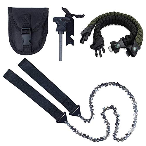 Pocket Chainsaw Justech 33pcs Serrated Hand Saw Chain Survival Fol...