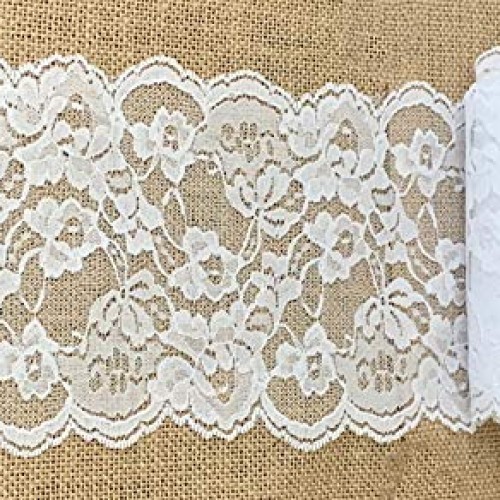 10 Yards x 5.5 White Lace Trim Fabric Ribbon | Wedding Party Favo...