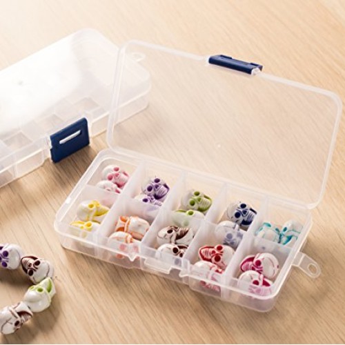 Clear Jewelry Box - 12-Pack Plastic Bead Storage Container, Earrin...