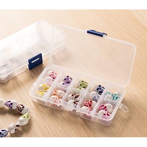Clear Jewelry Box - 12-Pack Plastic Bead Storage Container, Earrin...
