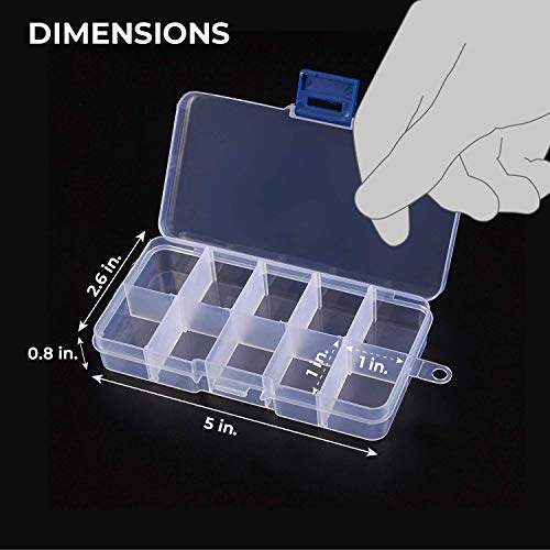 Clear Jewelry Box - 12-Pack Plastic Bead Storage Container, Earrin...