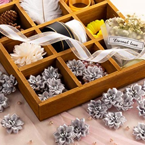 Craft Flowers - 60-Pack Flower Embellishments with Rhinestone, 1.5...
