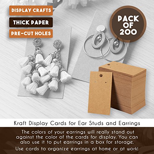 Earring Cards - 200-Pack Earring Card Holder, Earring Display Card...
