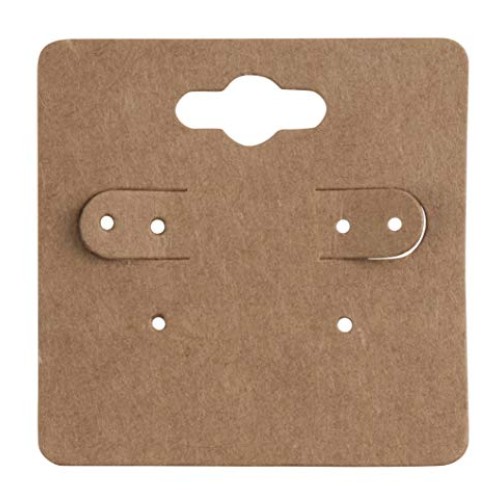 Earring Cards - 200-Pack Hanging Earring Card Holder, Kraft Paper ...