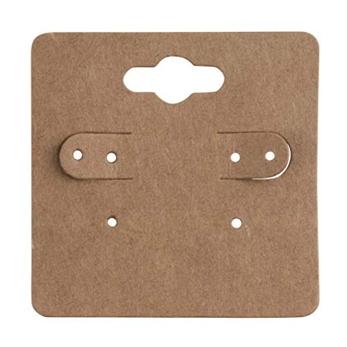 Earring Cards - 200-Pack Hanging Earring Card Holder, Kraft Paper ...