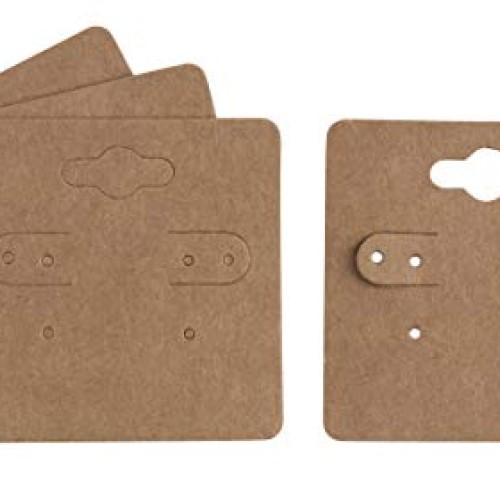 Earring Cards - 200-Pack Hanging Earring Card Holder, Kraft Paper ...