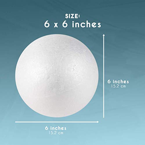Foam Balls for Kids Arts and Crafts, DIY Projects 6 in, 2 Pack