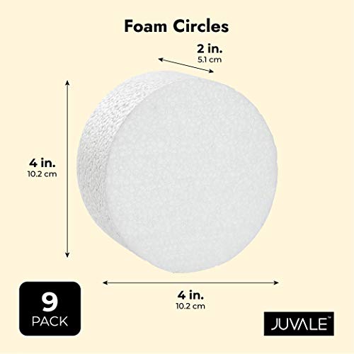 Foam Circles for Crafts 4 x 4 x 2 in, 9 Pack