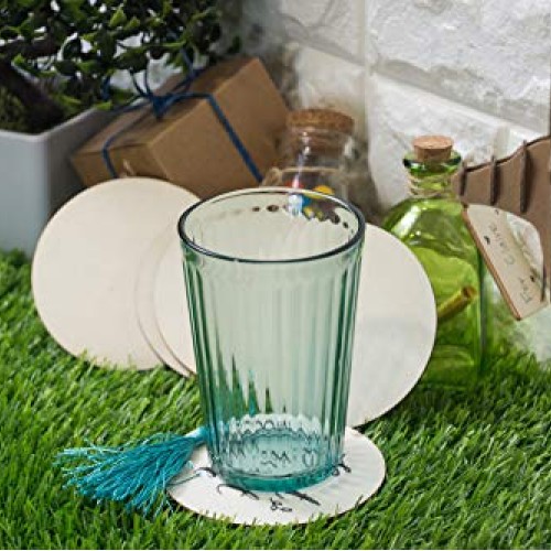 Juvale 24-Pack Unfinished 4-Inch Wood Circle Cutouts for Coasters,...