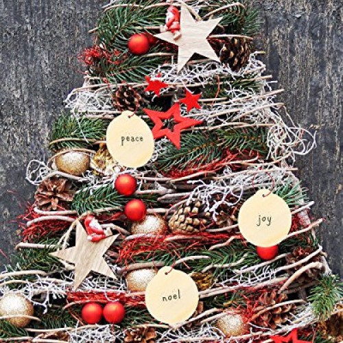Juvale 48-Pack Wood Discs - Wooden Ornaments, Wood Circles for DIY...