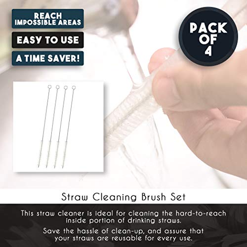Juvale Drinking Straw Cleaning Brush – 4-Pack 12 Inch Extra Long S...