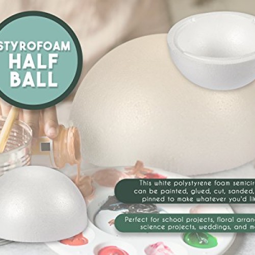 Juvale Foam Half Ball – Large Polystyrene Foam Hollow Half Ball fo...