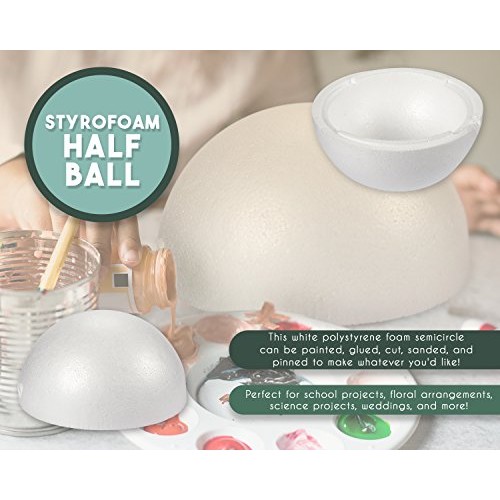 Juvale Foam Half Ball – Large Polystyrene Foam Hollow Half Ball fo...