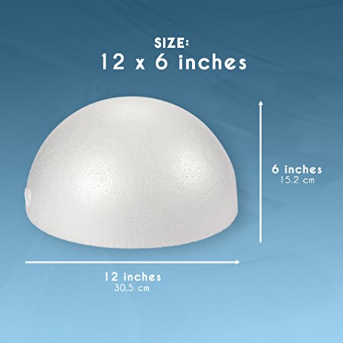 Juvale Foam Half Ball – Large Polystyrene Foam Hollow Half Ball fo...