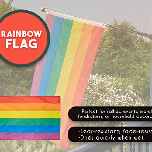 Juvale Rainbow Flag - Gay Pride Flag, LGBT Flag for Pride Decorati...