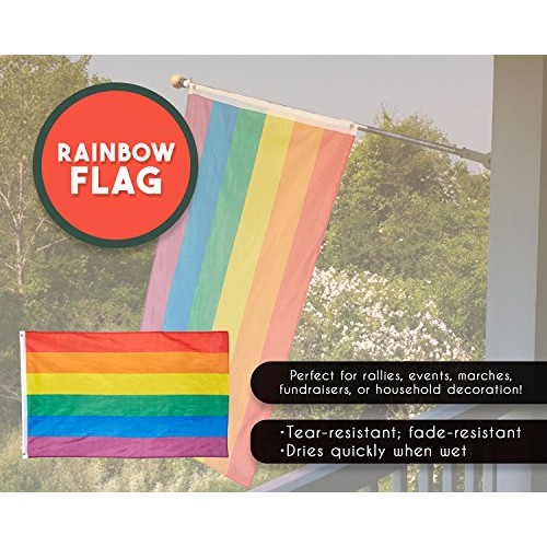 Juvale Rainbow Flag - Gay Pride Flag, LGBT Flag for Pride Decorati...