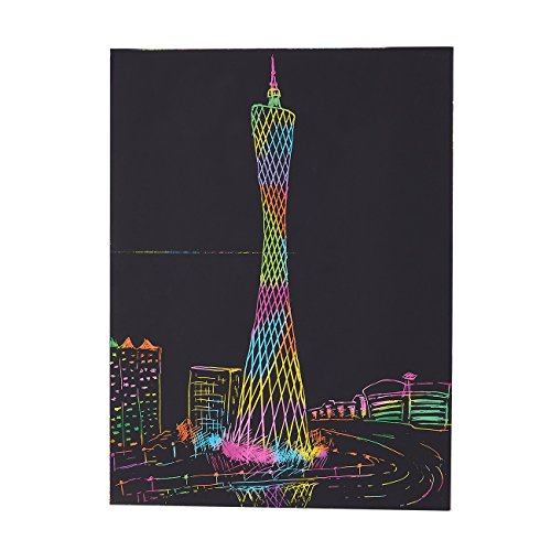 Juvale Rainbow Scratch Paper with 5 Wooden Stylus Pens - 50-Pack R...