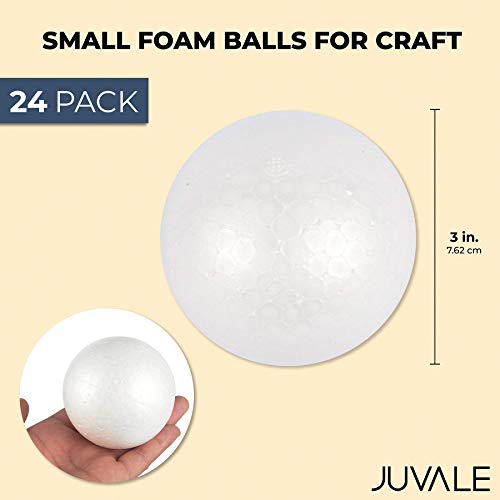 Small Foam Balls for Crafts 3 in, 24 Pack