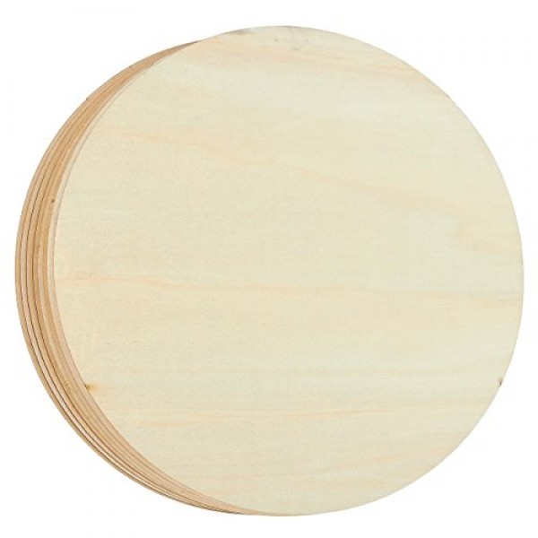 Juvale 8-pack Unfinished Wood Round Circle Cutouts, 12 Inch Wooden