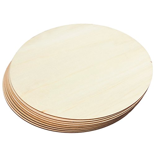 Unfinished Wood Circle - 8-Pack Round Natural Rustic Wooden Cutout...