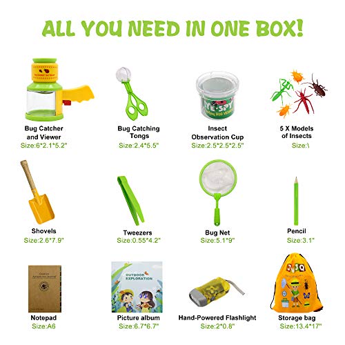 JVJQ Kids Explorer Kit - 16 Pcs Outdoor Exploration Bug Catching k...