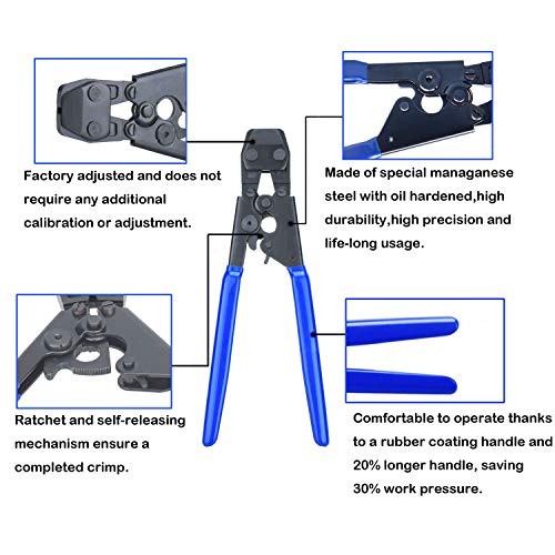 JWGJW PEX Clamp Cinch Tool Crimping Tool Crimper for Stainless Ste...