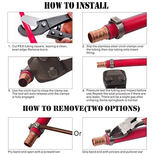 JWGJW PEX Clamp Cinch Tool Crimping Tool Crimper for Stainless Ste...