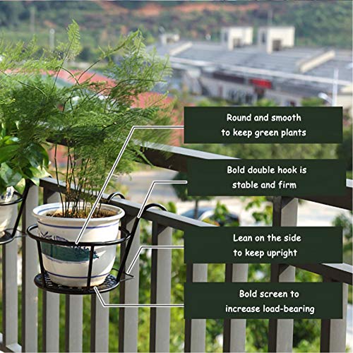 JWShang 2 Pack Hanging Rail Planter Baskets, Iron Hanging Baskets ...