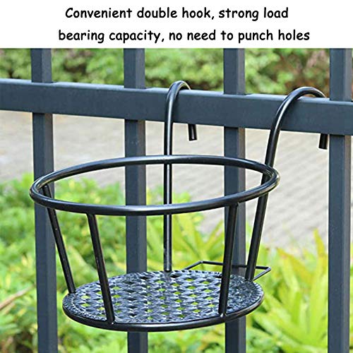 JWShang 2 Pack Hanging Rail Planter Baskets, Iron Hanging Baskets ...
