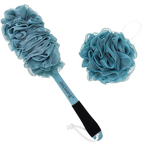 Jxicleang Back loofah with non-slip long handle, 1 Pcs Soft Mesh P...