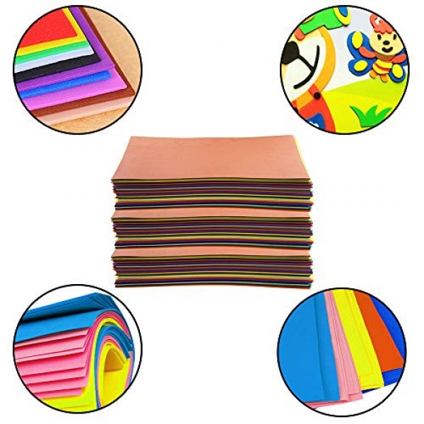 Jyongmer 30Pcs EVA Foam Handicraft Sheets Assorted Colorful Crafti...
