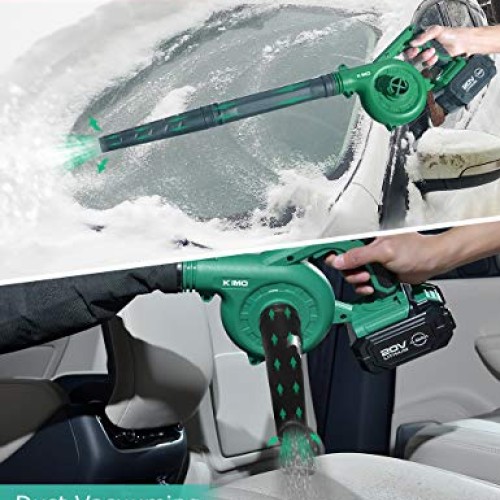 KIMO 20V Cordless Leaf Blower, 2-in-1 Battery Powered Sweep/Vacuum...