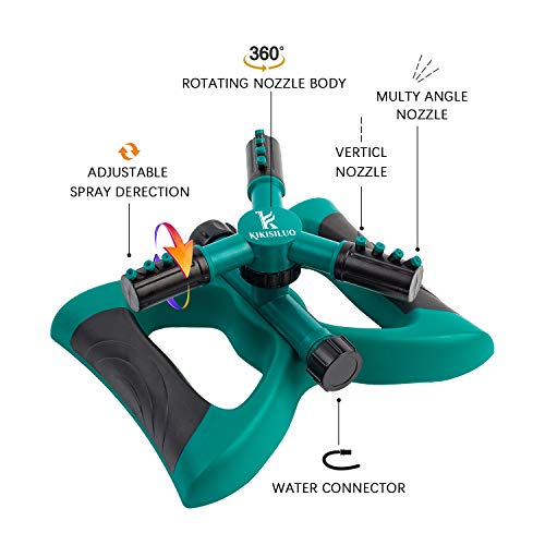 k kikisiluo Lawn Yard Sprinkler for Lawn and Garden Large Area Cov...