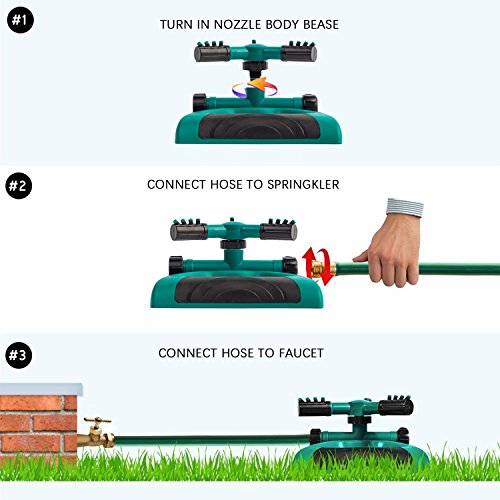 k kikisiluo Lawn Yard Sprinkler for Lawn and Garden Large Area Cov...