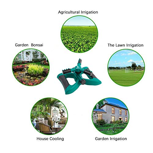 k kikisiluo Lawn Yard Sprinkler for Lawn and Garden Large Area Cov...
