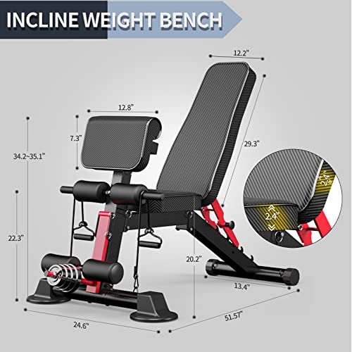 Adjustable Weight Bench - Utility weightBenches for Exercise, Free...