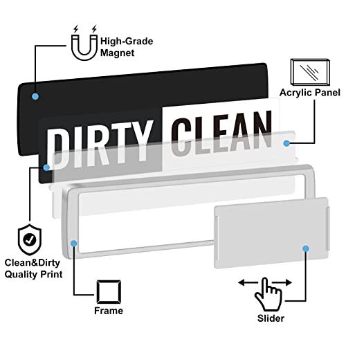 KitchenTour Dishwasher Magnet Clean Dirty Sign, Upgrade Super Stro...