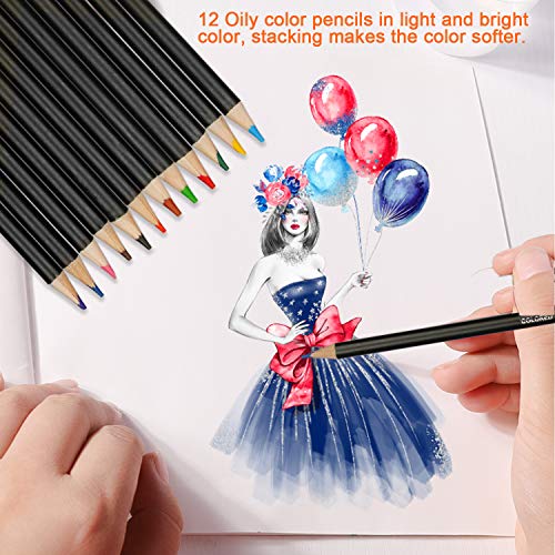 K Kwokker 72Pcs Drawing Sketch Pencils 5 Types Charcoal/Graphite/W...