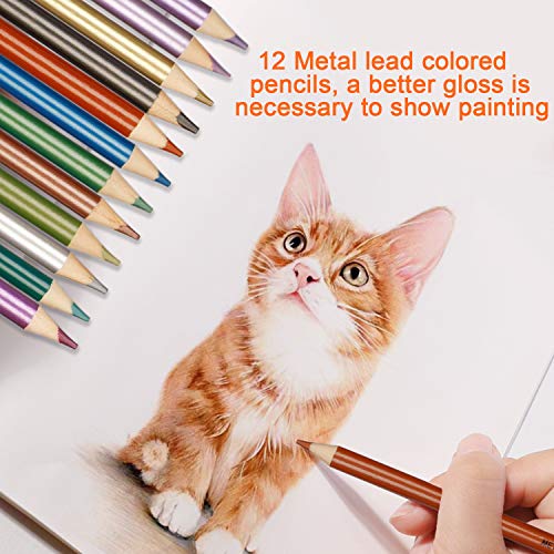 K Kwokker 72Pcs Drawing Sketch Pencils 5 Types Charcoal/Graphite/W...