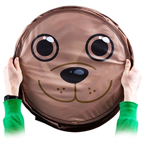 6 Foot Puppy Pop Up Exploration Tunnel - Brown Dog Collapsible Tub...