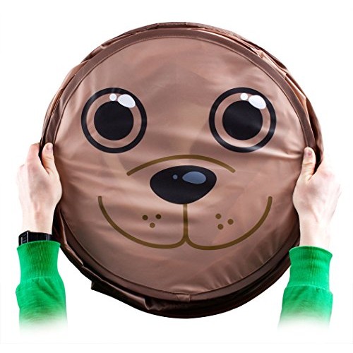 6 Foot Puppy Pop Up Exploration Tunnel - Brown Dog Collapsible Tub...