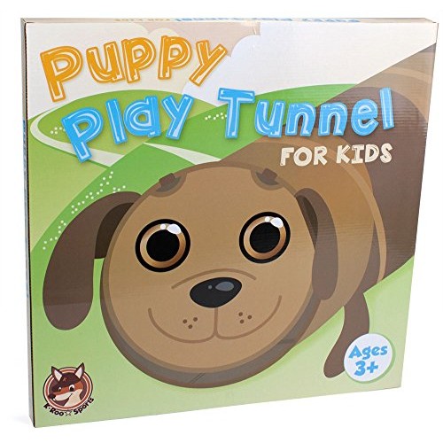 6 Foot Puppy Pop Up Exploration Tunnel - Brown Dog Collapsible Tub...