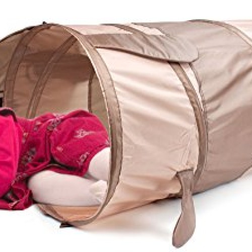 6 Foot Puppy Pop Up Exploration Tunnel - Brown Dog Collapsible Tub...