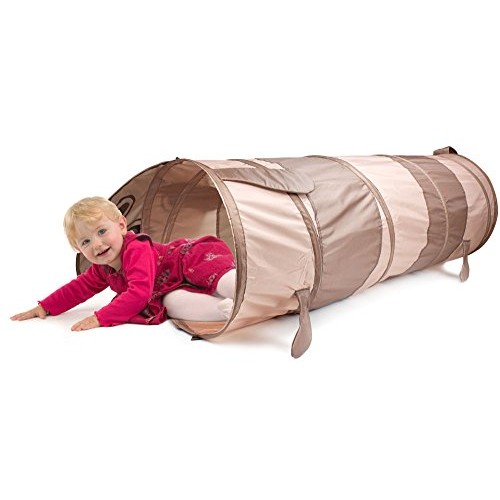 6 Foot Puppy Pop Up Exploration Tunnel - Brown Dog Collapsible Tub...